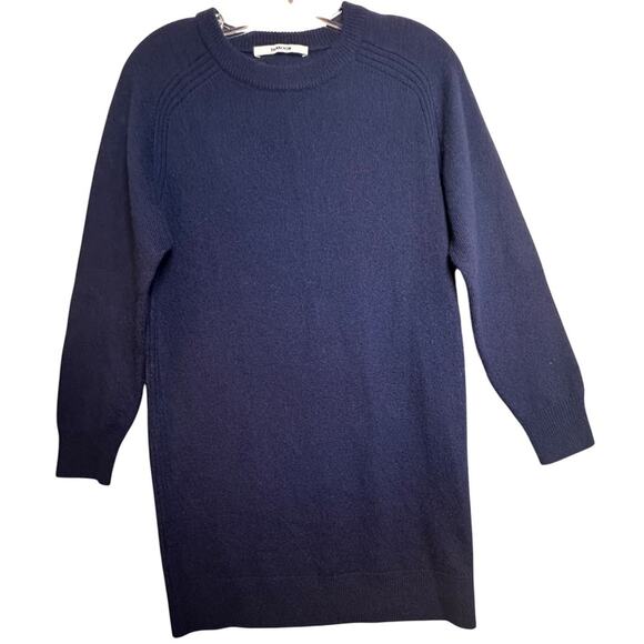 Thakoon Wool Sweater Mini Dress Women's Sz S Midnight Navy Blue Crewneck Preppy - Picture 4 of 16